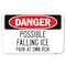 Signmission Possible Falling Ice-Park at Own Risk Heavy-Gauge Aluminum Sign, 12" H, A-1218-23277 A-1218-23277 - alternate 1